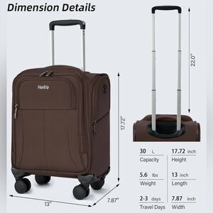 New HanTrip 16 Inch Underseat Carry
On Luggage with Wheels